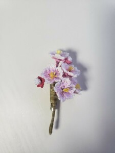 ESMR*ハンドメイド*レース編み*ブローチ*コサージュ*桜***