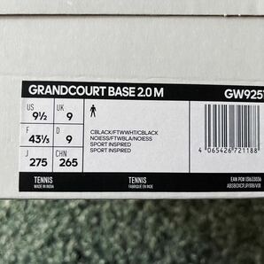 美品使用少 adidas GRANDCOURT BASE 2.0 Mアディダス スニーカー メンズ 27.5 ブラック 黒 グランドコート ベース 2.0M GW9251の画像9