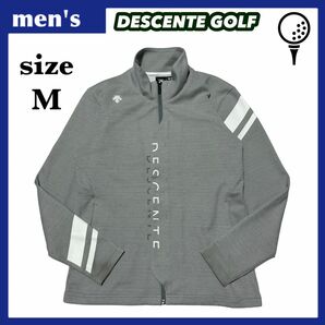 DESCENTE GOLF デサントゴルフ ゴルフジャケット メンズ サイズM グレー ブランドロゴ ワンポイントロゴ ストレッチ