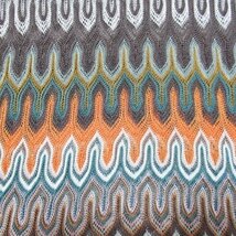 ミッソーニ 美品 半袖ニット 緑 茶 オレンジ系 マルチ 38 イタリア製 レーヨン カットソー MISSONI 【ネコポスOK】 ◆H4_画像3