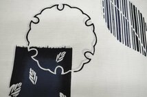【送料無料】浜松織物　浴衣反物　本染め ゆかた　綿絽生地　雪輪 若葉　白　kimono-yukata-118_画像3