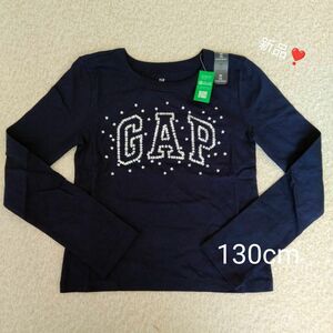 新品◆Gap kids◆ギャップ 長袖 ロンT size：8 130cmネイビー