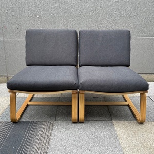 [ Fukuoka ] Muji Ryohin MUJI living also dining also .... sofa chair 2 legs set oak material exclusive use with cover [[KK0406-2]