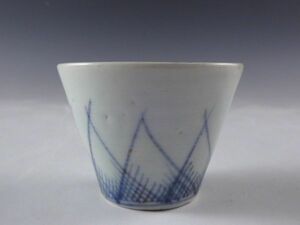 *.* the first period Imari blue and white ceramics autumn . writing soba sake cup Edo the first period 32kw335