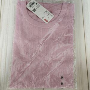 UNIQLO　リブクルーネックTシャツ(5部袖