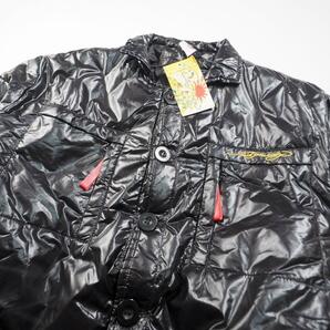 タグ付き未使用品 エドハーディー Ed Hardy 中綿入りジャケット ブラック 刺繍ビッグロゴ スカル メンズXLサイズの画像3