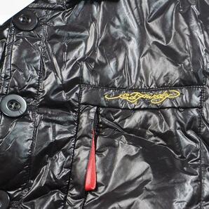 タグ付き未使用品 エドハーディー Ed Hardy 中綿入りジャケット ブラック 刺繍ビッグロゴ スカル メンズXLサイズの画像6