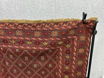 【Ｏ22-9-3】スマック織り 絨毯 アフガニスタン ラグマット 1990年代 トライバルラグ アンティーク家具_画像3