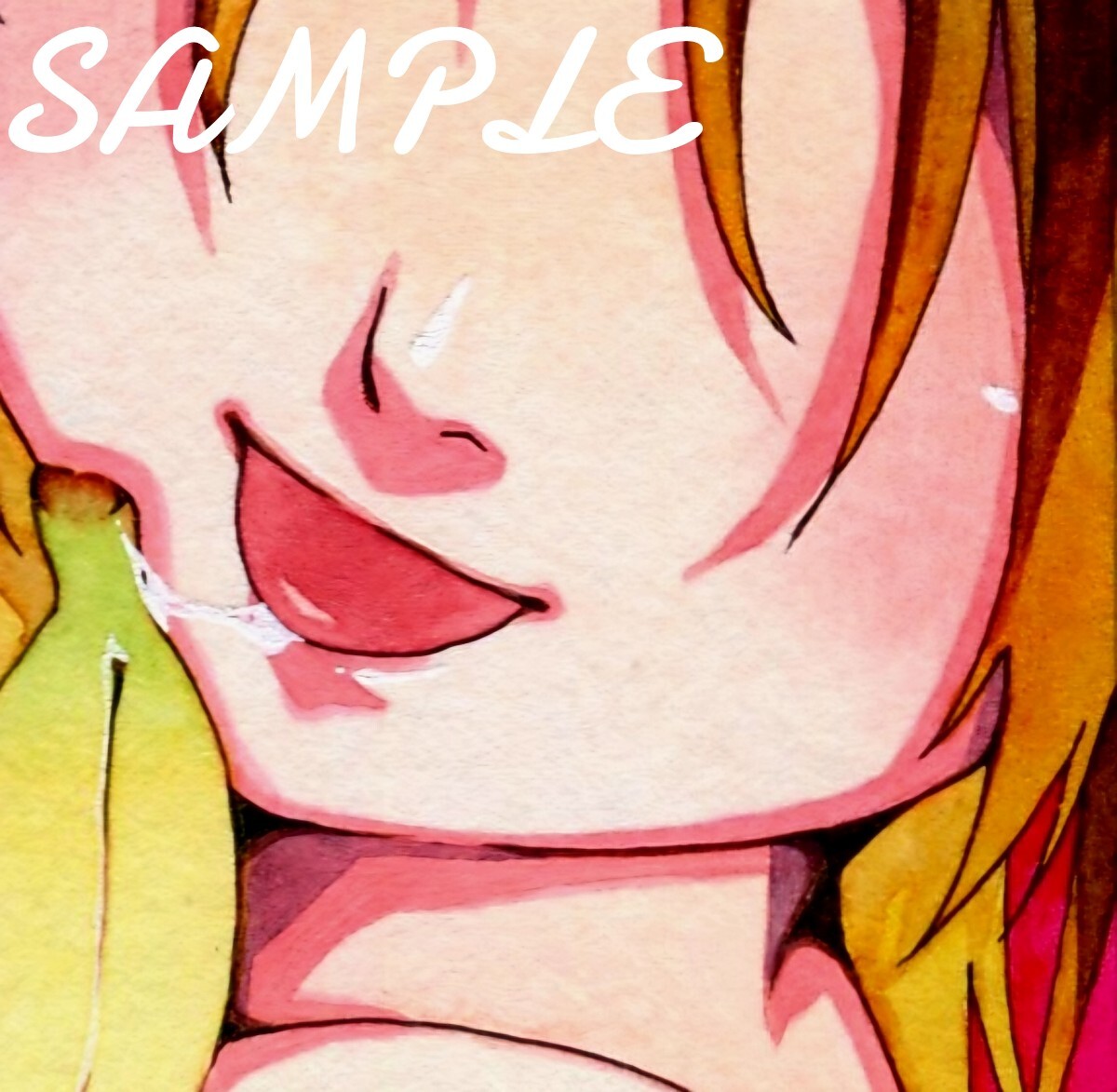 ☆Original☆Handgezeichnete Illustration Kreatives Mädchen Transparentes Aquarell ◇Postkartengröße, Comics, Anime-Waren, handgezeichnete Illustration