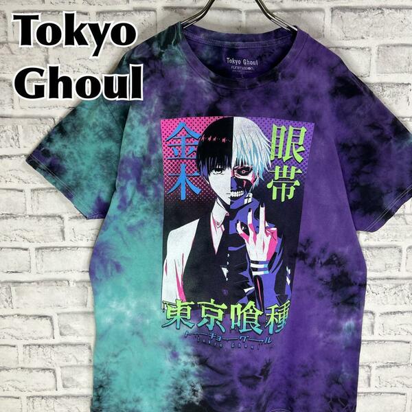 Tokyo Ghoul 東京喰種トーキョーグール 金木研 Tシャツ 半袖 輸入品 春服 夏服 海外古着 テレビ アニメ 漫画 タイダイ 総柄 プリント