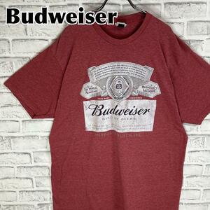 Budweiser バドワイザー ビール ロゴ ラベル Tシャツ 半袖 輸入品 春服 夏服 海外古着 会社 企業 酒 ビール 炭酸 麦酒