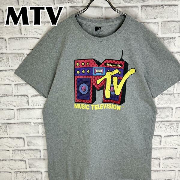 MTV エムティービー ミュージックテレビ ビッグロゴ Tシャツ 半袖 輸入品 春服 夏服 海外古着 会社 企業 音楽 ロック 番組