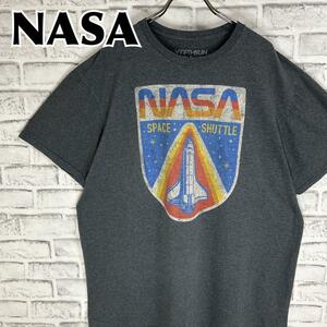 NASA ナサ スペースシャトル ロゴ 宇宙 企業 Tシャツ 半袖 輸入品 春服 夏服 海外古着 企業 会社 宇宙 スペース 航空宇宙局