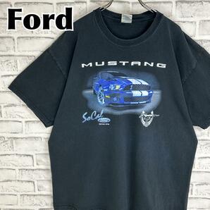 Ford フォード マスタング 両面デザイン スポーツカー Tシャツ 半袖 輸入品 春服 夏服 海外古着 企業 会社 外車 自動車 ロゴ