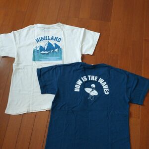 ⑭ 半袖Tシャツ ２点セット デビロック バックプリント 160cm