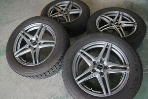 A 送料無料 美品 17 5H114.3 7J+48 トーヨー スタッドレス 215/60R17 エリシオン オデッセイ クロスロード エスティマ C-HR CX-30