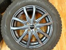 O 送料無料 22年製 バリ山 美品 即納 15 4H100 5.5J+45 ヨコハマ IG60 185/65R15 mazda3 デミオ ノート フリード 新型 アクア カローラ_画像2