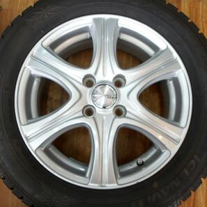 O 送料無料 極上 バリ山 美品 即納 15 4H100 5.5J+50 国産スタッドレス 185/60R15 フィット シャトル グレイス スイフト カローラ アクシオの画像5