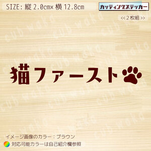 文字-猫2ステッカー2枚組　文字絵柄だけ残るカッティングステッカー・車・二輪・ネコ・リアガラス・リアボックス・郵便受け・玄関