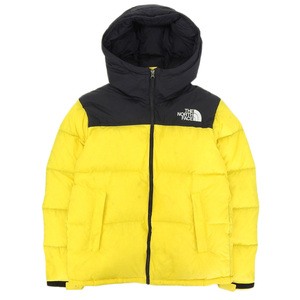 美品 ノースフェイス THE NORTH FACE Nuptse Hoodie ND92041R Nuptse Jacket ヌプシ ダウン ジャケット メンズ XL 黄色 イエロー 黒