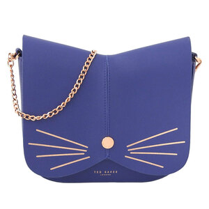 未使用 テッドベイカー TEDBAKER 現行販売商品 KITTII チェーン ショルダーバッグ ネコ CAT ANIMAL CROSS BODY BAG 猫 レザー 青