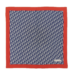 超美品 クリスチャンディオール 90年代ヴィンテージ トロッター柄 シルク スカーフ 赤 青 オブリーク