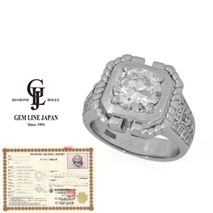 Diamond 2,503CT Wakizoku 0,31CT Platinum All Japan Jewelry Research Center Кольцо для инспекции
