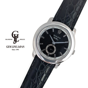 ロレックス チェリーニ チェリニウム 5241 K番 ブラック プラチナ 美品 メンズ 手巻き 時計