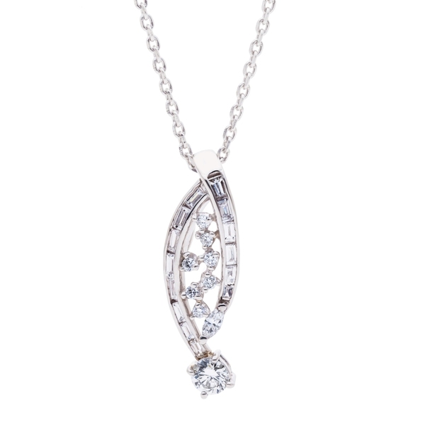 【極上】プラチナ pt900 1点物 豪華 0.913ct I-SI2-EX(H&C) ダイヤモンド ペンダント ネックレス【鑑定付】