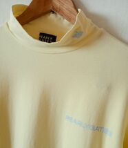 メンズ　PEARLY GATES 　パーリーゲイツ　長袖Tシャツ　トップス　ハイネック　ストレッチ　サイズ5　薄いイエロー　 ゴルフウェア_画像2