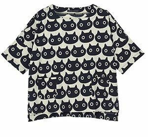 Mサイズ　マタノアツコ 俣野温子★ワコール新品トップス カットソー Tシャツ 6分袖 半袖 メメMEMEねこシャーリング加工　送料185円追跡OK！