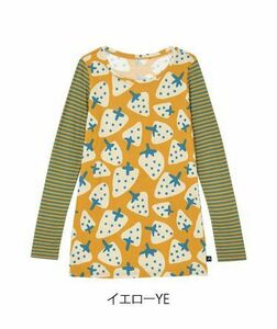 Lサイズ　マタノアツコ俣野温子★ワコール新品ｈａｎａｕｔａ　Ｔシャツ　インナー丸首☆イチゴいちご苺ストロベリーYE　送料185円追跡OK！