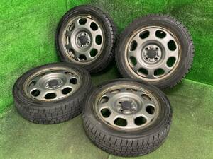 ハスラー等に ダンロップ WINTERMAXX WM02 165/60R15 スチールホイール 14×4.5J 4H PCD100 売切!!