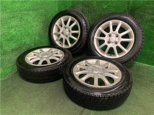 タント等に ダイハツ DAIHATSU 純正 アルミ BRIDGESTONE BLIZZAK VRX 155/65R14 PCD100 4H ハブ54 14×4.5J off45 売切!!