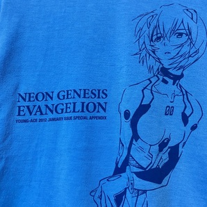 ★ YOUNG ACE 2012年１月号 特別付録 ヤングエース NEON GENESIS EVANGELION エヴァンゲリオン 綾波レイ 半袖 Tシャツ 青 の画像5