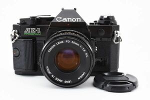 [美品]キヤノン Canon AE-1 PROGRAM 一眼レフ 35mm フィルムカメラ ブラック 黒＋ FD 50mm f/1.8S.C. 2117077