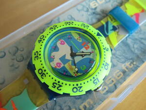 *SWATCH SCUBA200 SDN105 Over The Wave 1993 year sale Vintage Swatch unused operation goods *