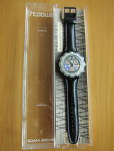 ☆SWATCH AQUA CHRONO BLACK RUDDER SBB100 1993年販売 ビンテージスウォッチ 未使用 動作品☆_画像2