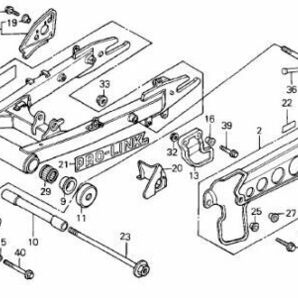 AC03 純正 プロリンク ステッカー PROLINK デカール MBX50 スイングアームエンブレム XLR250R シール XL BAJA MD デカール CBX 400 f 550の画像4