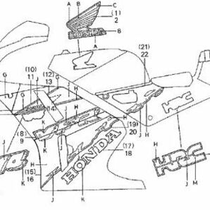 NC30 純正 スイングアームラベル VFR400R ステッカー PROARM ホンダ elf エンブレム HONDA VFR800 RC46 RC36 VFR750F RC30 プロアーム .ml0の画像6