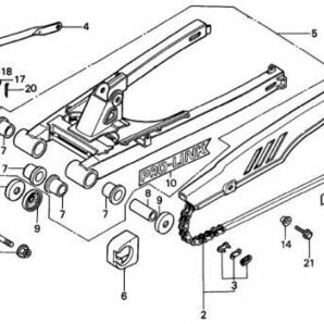 AC03 純正 プロリンク ステッカー PROLINK デカール MBX50 スイングアームエンブレム XLR250R シール XL BAJA MD デカール CBX 400 f 550の画像2