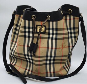 【9270】BURBERRY バーバリー BURBERRYS バーバリーズ ノバチェック ショルダーバッグ レザー ベージュ ブラウン ブラック レッド