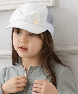 ( translation have )any FAM KIDS* ribbon mesh cap largish ribbon race Onward . mountain *size54cm