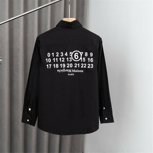 メゾンマルジェラ Maison Margiela ブラウス シャツ メンズ 胸ポケット付き 黒 おしゃれ ファッション 簡約 長袖シャツ Lサイズ oversizeの画像2