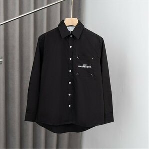 メゾンマルジェラ Maison Margiela ブラウス シャツ メンズ 胸ポケット付き 黒 おしゃれ ファッション 簡約 長袖シャツ Lサイズ oversizeの画像1