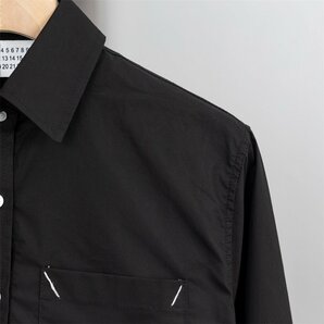 メゾンマルジェラ Maison Margiela ブラウス シャツ メンズ 胸ポケット付き 黒 おしゃれ ファッション 簡約 長袖シャツ Lサイズ oversizeの画像6