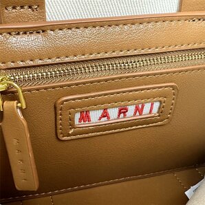 MARNI マルニ シアリング ハンドバッグ ブラウン ショルダーバッグ 2way 鞄 カジュアル 通勤鞄の画像8