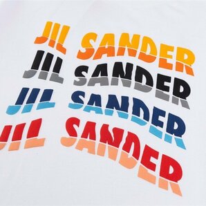 jil sander ジルサンダー 半袖tシャツ 白 ロゴシャツ 丸襟 おしゃれ 半袖 カットソー 夏 トップス Lサイズの画像7