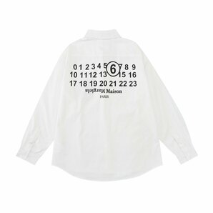 Maison Margiela メゾンマルジェラ シャツ ホワイト 長袖シャツ ブラウス メンズ レディース 男女兼用 ロゴ シャツ Mサイズの画像1