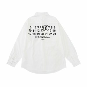 Maison Margiela メゾンマルジェラ シャツ ホワイト 長袖シャツ ブラウス メンズ レディース 男女兼用 ロゴ シャツ Mサイズ